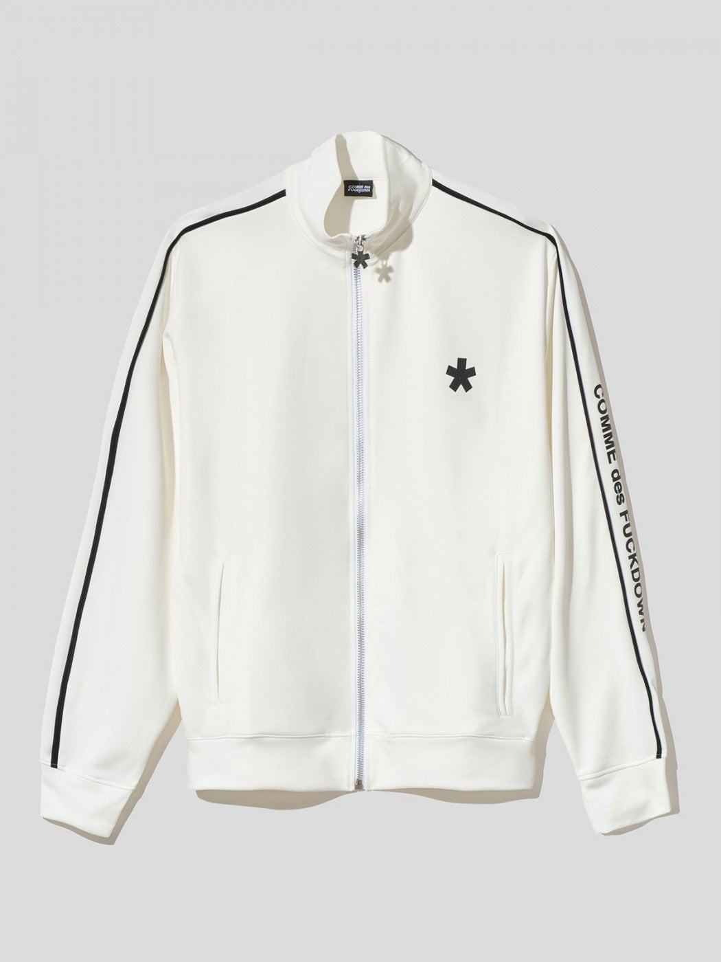 JACKET WITH SIDEBAND AND PRINT -WHITE